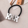 Wholesale Alloy Brushed Square Love Chain Hair Ring With Electroplating Process And High Design Sense