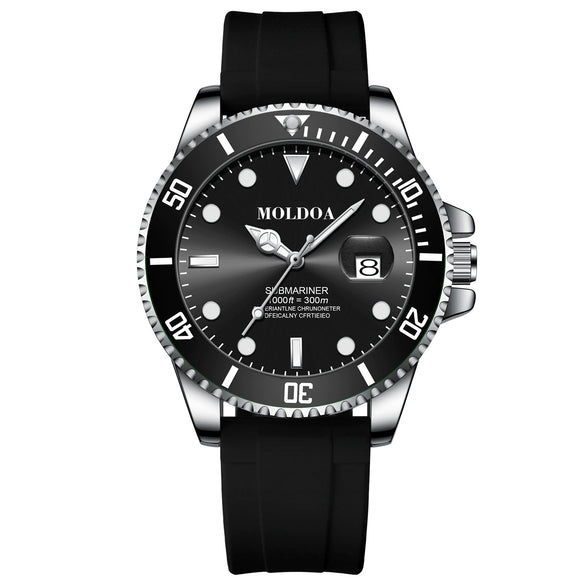 Wholesale Alloy Business Style Round Dial Imitation Mechanical Men's Luminous Calendar Waterproof Watch