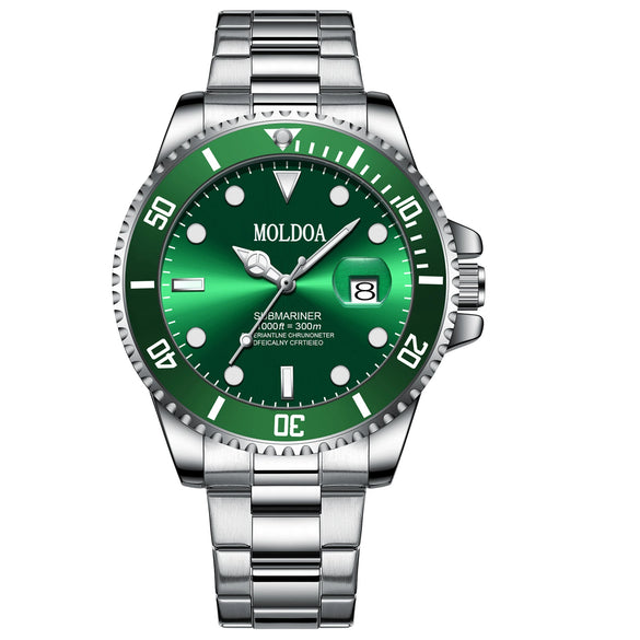 Wholesale Alloy Business Style Round Dial Imitation Mechanical Men's Luminous Calendar Waterproof Watch
