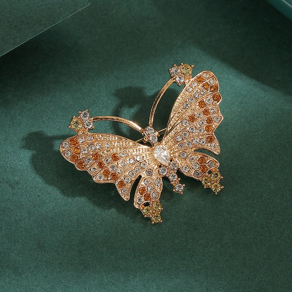 Wholesale Alloy Butterfly Brooch Electroplated Minimalist Style For Women