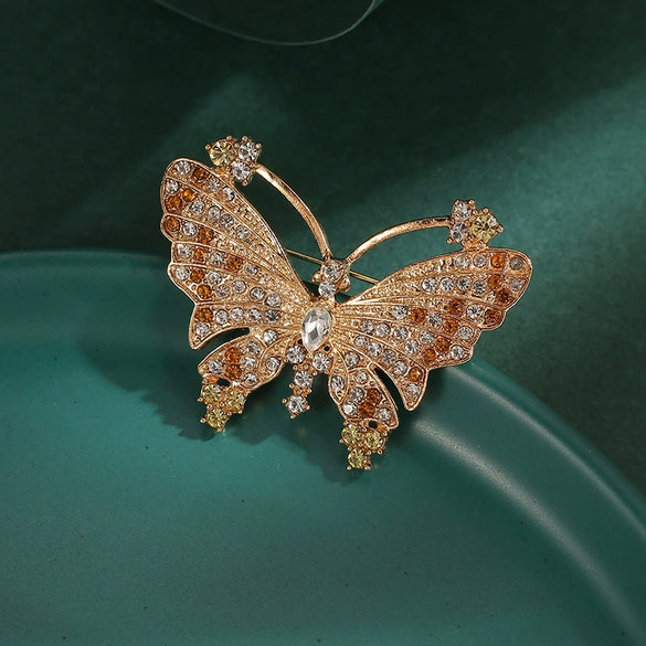 Wholesale Alloy Butterfly Brooch Electroplated Minimalist Style For Women