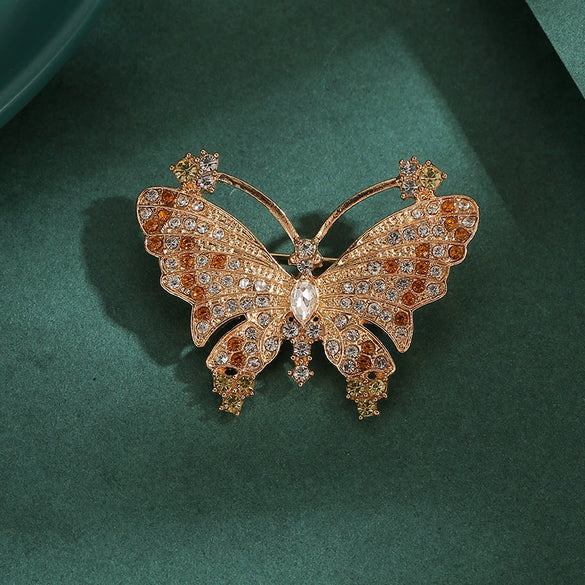 Wholesale Alloy Butterfly Brooch Electroplated Minimalist Style For Women