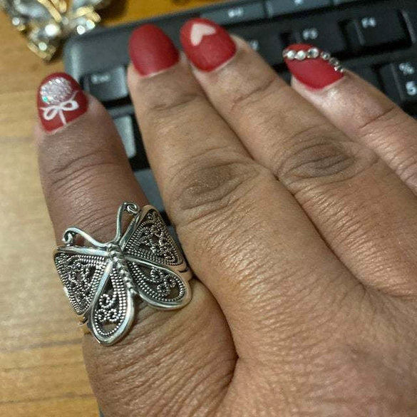 Wholesale Alloy Butterfly Opening Adjustable Animal Ring With Electroplating For Women