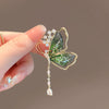 Wholesale Alloy Butterfly Tassel Drop Shaped Electroplated Brooch For Ladies