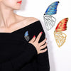 Wholesale Alloy Butterfly Wings Brooch With Rhombus Pattern And Oil Enamel Painting Electroplated For Ladies