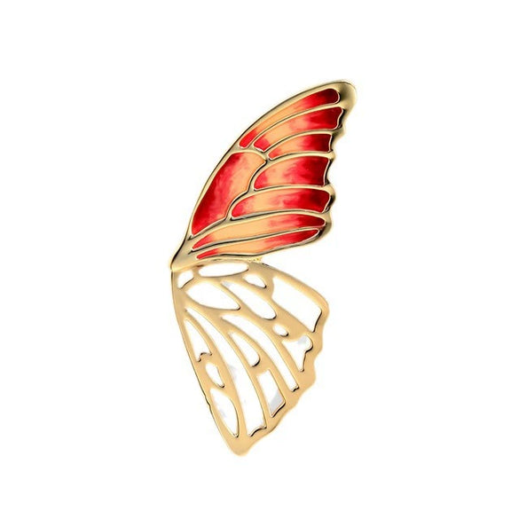 Wholesale Alloy Butterfly Wings Brooch With Rhombus Pattern And Oil Enamel Painting Electroplated For Ladies