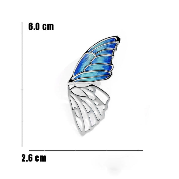 Wholesale Alloy Butterfly Wings Brooch With Rhombus Pattern And Oil Enamel Painting Electroplated For Ladies