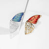 Wholesale Alloy Butterfly Wings Brooch With Rhombus Pattern And Oil Enamel Painting Electroplated For Ladies