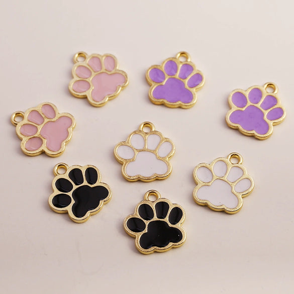 Wholesale Alloy Cartoon Animal Style Dripping Oil Eight Eyes Bear Paw Pendant Jewelry Accessories
