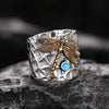 Wholesale Alloy Carved Dragonfly Finger Ring Retro Exaggerated Style Electroplated For Men And Women