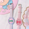 Wholesale Alloy Case Imitation Leather Strap Stainless Steel Buckle Round Dial Cartoon Style Heart Shaped Female Watch