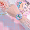 Wholesale Alloy Case Imitation Leather Strap Stainless Steel Buckle Round Dial Cartoon Style Heart Shaped Female Watch
