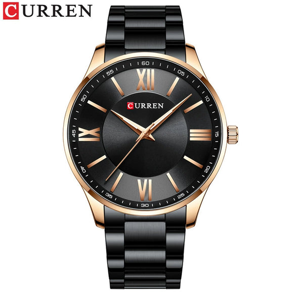 Wholesale Alloy Case Stainless Steel Band Round Dial Waterproof Quartz Men's Business Fashion Watch