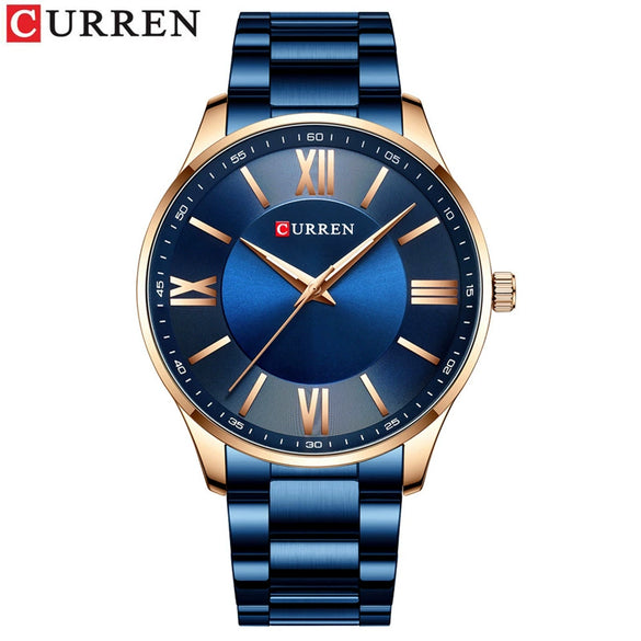 Wholesale Alloy Case Stainless Steel Band Round Dial Waterproof Quartz Men's Business Fashion Watch