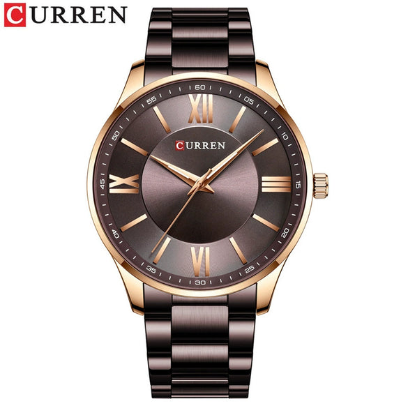 Wholesale Alloy Case Stainless Steel Band Round Dial Waterproof Quartz Men's Business Fashion Watch