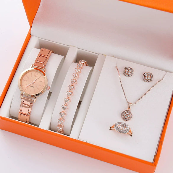 Wholesale Alloy Casual Round Women's Watch Jewelry With Rose Gold Buckle