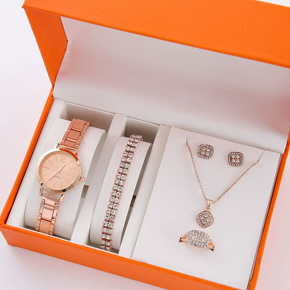 Wholesale Alloy Casual Round Women's Watch Jewelry With Rose Gold Buckle