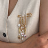 Wholesale Alloy Ceramic Bow Heart Pendant Brooch Highend Electroplating Design For Women
