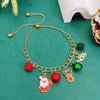 Wholesale Alloy Christmas Chain Bracelet With Oil Dripping Christmas Tree Elk Bell Diamond Snowflake Cartoon Character And Geometric Patterns Electroplated For Women