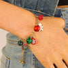 Wholesale Alloy Christmas Chain Bracelet With Oil Dripping Christmas Tree Elk Bell Diamond Snowflake Cartoon Character And Geometric Patterns Electroplated For Women