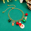 Wholesale Alloy Christmas Chain Bracelet With Oil Dripping Christmas Tree Elk Bell Diamond Snowflake Cartoon Character And Geometric Patterns Electroplated For Women