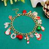Wholesale Alloy Christmas Chain Bracelet With Oil Dripping Christmas Tree Elk Bell Diamond Snowflake Cartoon Character And Geometric Patterns Electroplated For Women