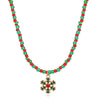 Wholesale Alloy Christmas Necklace With Round Beads And Geometric Pendant For Women Sweet And Cool Style
