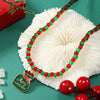 Wholesale Alloy Christmas Necklace With Round Beads And Geometric Pendant For Women Sweet And Cool Style