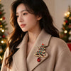 Wholesale Alloy Christmas Tree Brooch Pins With Simple Festive Design And Electroplated Finish