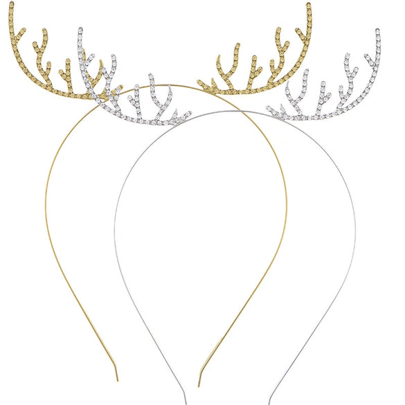 Wholesale Alloy Crystal Christmas Hairband For Girls With Animal Style And Electroplating Treatment