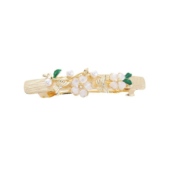 Wholesale Alloy Crystal Flower Spring Clip Hair Accessories For Women With Electroplating Treatment