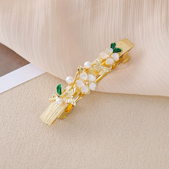 Wholesale Alloy Crystal Flower Spring Clip Hair Accessories For Women With Electroplating Treatment