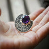 Wholesale Alloy Crystal Ring With Carved Flower And Geometric Pattern For Women