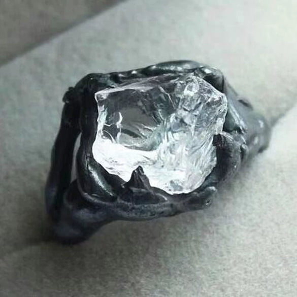 Wholesale Alloy Crystal Ring With Geometric Design Exaggerated Hip Hop Style For Women