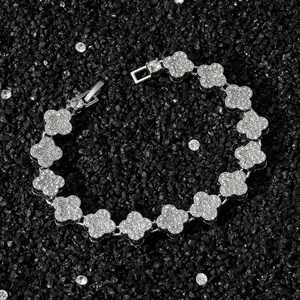 Wholesale Alloy Cuban Chain Hip Hop Style Geometric Full Diamond Stitching Necklace