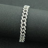 Wholesale Alloy Cuban Chain Necklace Hiphop Style Geometric Pattern Full Diamond Colored For Men