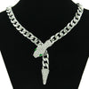 Wholesale Alloy Cuban Chain Necklace With Geometric Pattern And Snake Head Magnetic Buckle For Women Light Luxury Design With Diamond Treatment