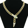 Wholesale Alloy Cuban Chain Necklace With Geometric Pattern And Snake Head Magnetic Buckle For Women Light Luxury Design With Diamond Treatment
