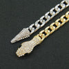 Wholesale Alloy Cuban Chain Necklace With Geometric Pattern And Snake Head Magnetic Buckle For Women Light Luxury Design With Diamond Treatment