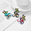 Wholesale Alloy Cute Cartoon Painted Oil Enamel Animal Cat Brooch With Dripping Oil Process For Women
