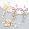Wholesale Alloy Diamond Animals Zodiac Style Long Tassel Earrings For Women