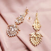 Wholesale Alloy Diamond Earrings Exaggerated Retro Style Electroplated For Women