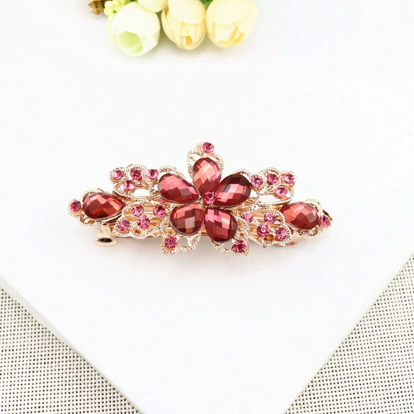 Wholesale Alloy Diamond Rhinestone Hairpin Horsetail Horizontal Clip For Women