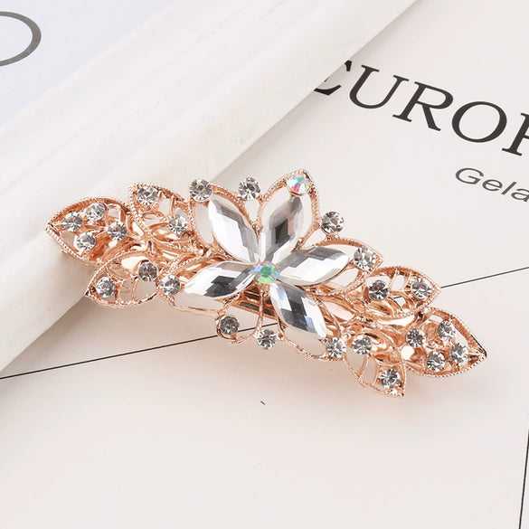 Wholesale Alloy Diamond Rhinestone Hairpin Horsetail Horizontal Clip For Women