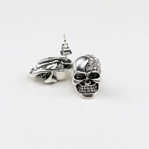 Wholesale Alloy Diamondencrusted Geometric Skull Earrings