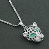 Wholesale Alloy Diamondencrusted Leopard Head Pendant Necklace Hiphop Style Jewelry