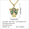 Wholesale Alloy Diamondencrusted Leopard Head Pendant Necklace Hiphop Style Jewelry