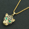 Wholesale Alloy Diamondencrusted Leopard Head Pendant Necklace Hiphop Style Jewelry