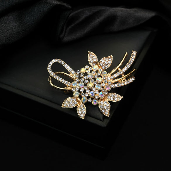 Wholesale Alloy Diamondencrusted Vintage Bow Brooch With Electroplating For Women's Clothing Accessories