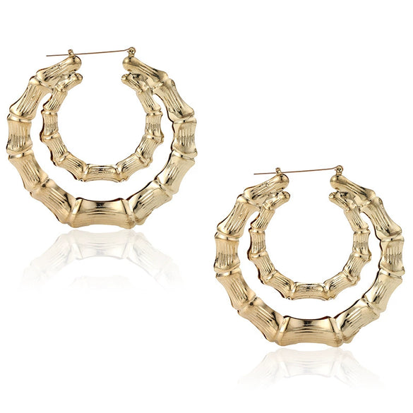 Wholesale Alloy Double Geometric Punk Style Women's Earrings With Electroplating Treatment